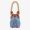 Fendi Mini Mon Tresor Bucket Bag with Straw Handle In FF Motif Denim Blue