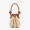 Fendi Mini Mon Tresor Bucket Bag with Straw Handle In FF Motif Straw Beige