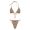 Fendi Reversible Triangular Bikini with Ties Women Skims Logo Motif Lycra Khaki/Brown