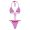 Fendi Reversible Triangular Bikini with Ties Women Skims Logo Motif Lycra Purple/Rose