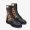 Fendi Rockoko Combat Boots Women Leather with Camo Stretch Fabric Beige