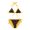 Fendi Triangle Bikini with Ties Women FF Motif Lycra Brown/Yellow
